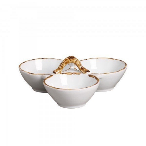 Petisqueira 3 Divisões Bambu Natural