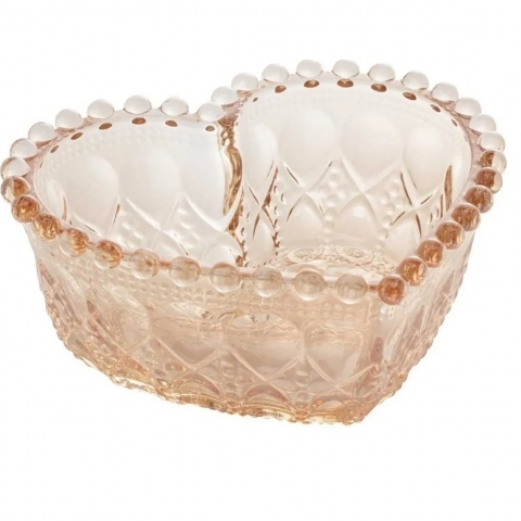 Conjunto 4 Peças Bowl Vidro Coração Balls Ambar