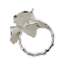Conjunto 4 Anéis P/Guardanapo Metal Flor Prateada