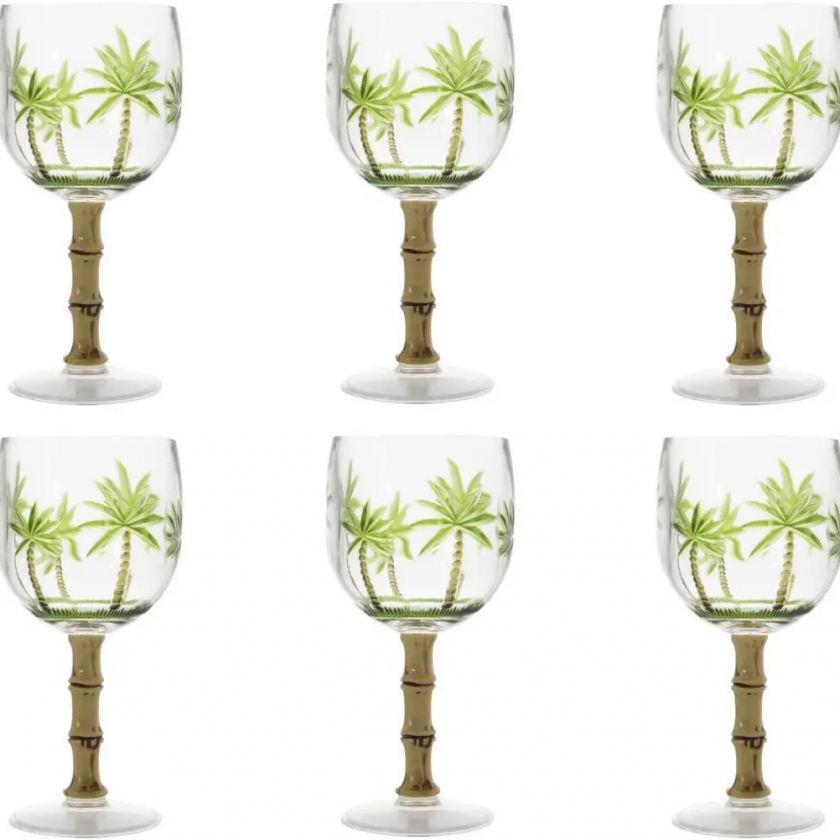 Kit 6 Taças P/água Acrílico Palm Tree 500ml Kit 6 Taças P/água Acrílico Palm Tree 500ml