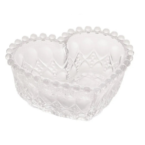 Conjunto 4 Peças Bowl Vidro Coração Balls Transparente