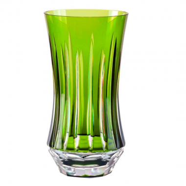 Copo Cristal Lapidado Long Drink Verde Claro 400ml
