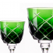 Taça Cristal Lapidado 33 P/água Verde Escuro 400ml