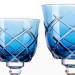 Taça Cristal Lapidado 33 P/Vinho Tinto Azul Claro 370ml