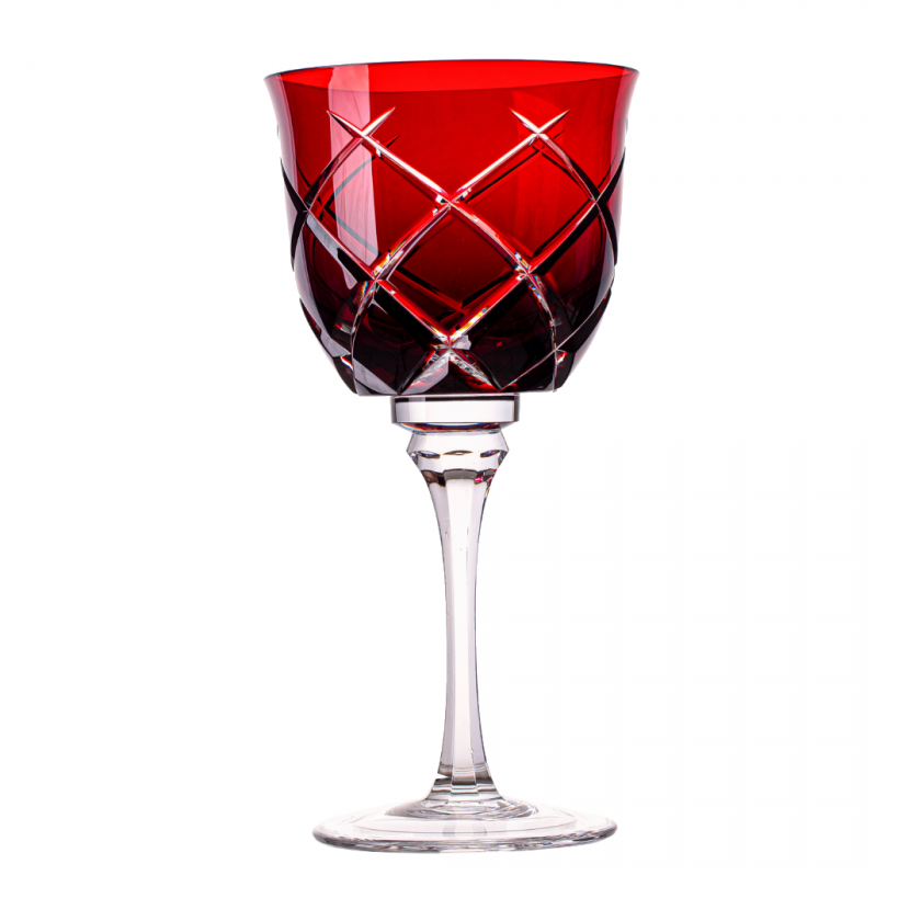 Taça Cristal Lapidado 33 P/água Vermelho 400ml Taça Cristal Lapidado 33 P/água Vermelho 400ml