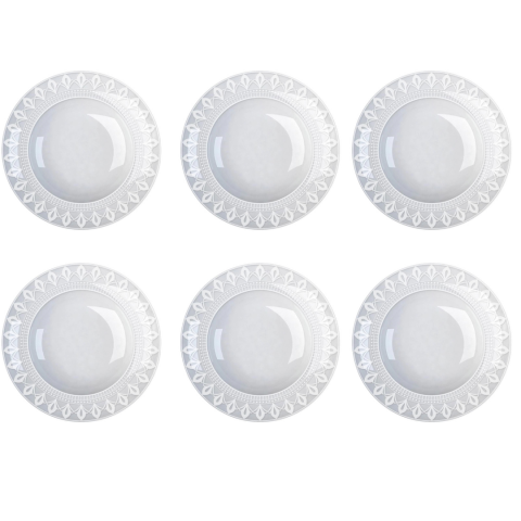 Conjunto 6 Pratos Fundo Porcelana Palace