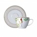 Conjunto 6 Xícaras e 6 Pires P/Chá de Porcelana Bela Fauna