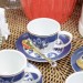 Conjunto 6 Xícaras e 6 Pires P/Chá de Porcelana Porto C/Filete de Ouro 24k