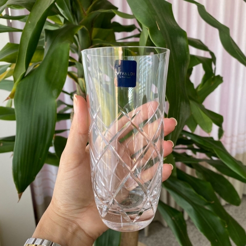 Copo Cristal Lapidado 33 Long Drink Incolor 410ml