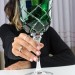Taça Cristal Lapidado 33 P/água Verde Escuro 400ml