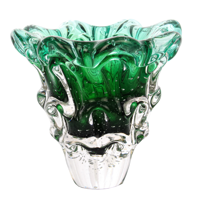 Vaso Murano Huaraz Verde Folha Vaso Murano Huaraz Verde Folha