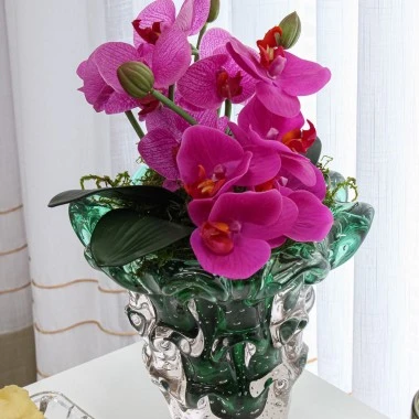 Vaso Murano Huaraz Verde Folha