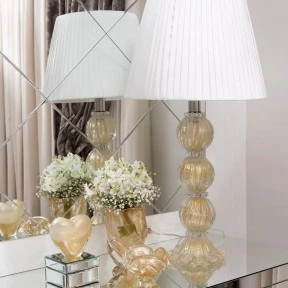 Abajur Murano Versailles Cristal C/Ouro 24k