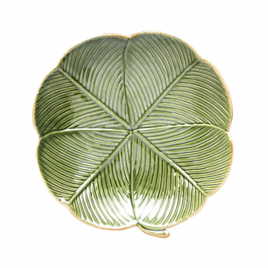 Travessa Cerâmica Leaf Verde