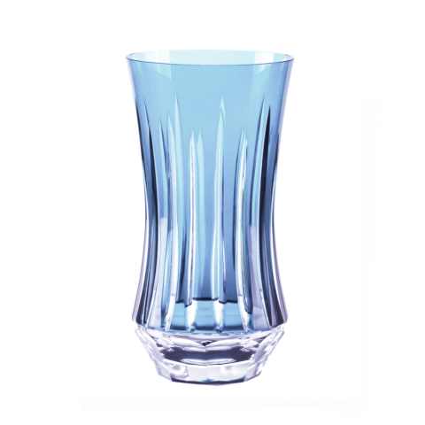Copo Cristal Lapidado Long Drink Azul Claro 400ml