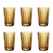 Conjunto 6 Copos Alto de Vidro Empire Ambar 335ml
