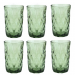 Conjunto 6 Copos Alto de Vidro Diamond Verde 350ml
