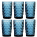 Conjunto 6 Copos Alto de Vidro Bico Abacaxi Azul 350ml