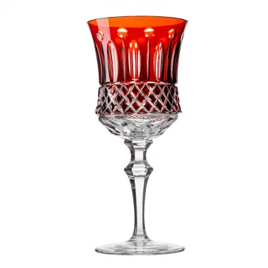 Taça Cristal Lapidado 69 P/água Vermelho Mozart 370ml
