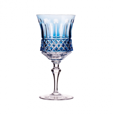 Taça Cristal Lapidado 69 P/Vinho Tinto Azul Claro Mozart 340ml