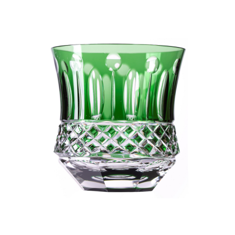 Copo Cristal Lapidado Mozart Whisky Verde Escuro 325ml