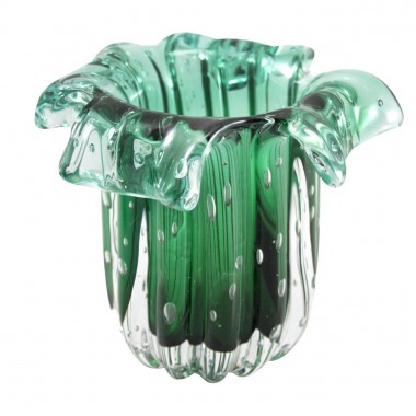 Vaso Murano Salvador P Verde Folha