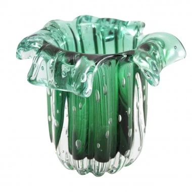 Vaso Murano Salvador P Verde Folha