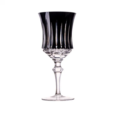 Taça Cristal Lapidado 66 P/água Preto 360ml