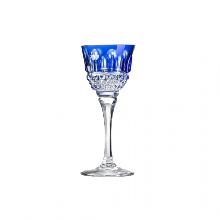Taça Cristal Lapidado 69 Licor Azul Escuro 60ml Taça Cristal Lapidado 69 Licor Azul Escuro 60ml
