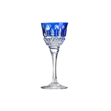 Taça Cristal Lapidado 69 Licor Azul Escuro 60ml