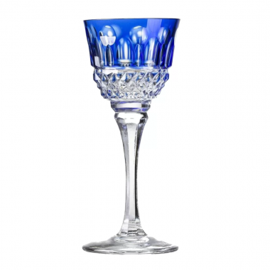 Taça Cristal Lapidado 69 Licor Azul Escuro 60ml