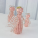 Kit 3 Anjos Murano Quartzo Rose