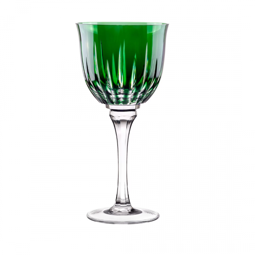 Taça de Cristal Lapidado 66 P/Vinho Tinto Verde Escuro Taça de Cristal Lapidado 66 P/Vinho Tinto Verde Escuro