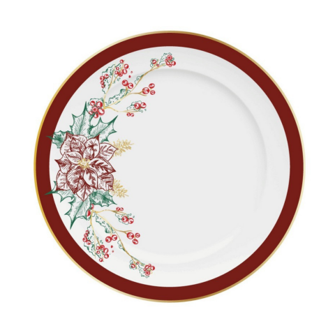 Prato Raso de Porcelana Noite de Natal