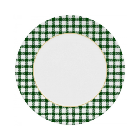 Prato Raso de Porcelana Natal Clássico Verde