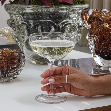 Taça de Cristal Lapidado P/Champagne Coupé  240ml