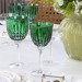 Taça de Cristal Lapidado 66 P/Agua Verde Escuro