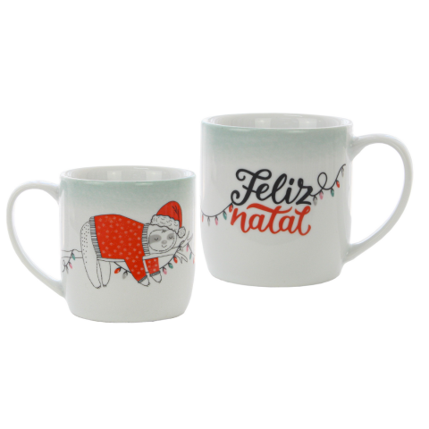 Caneca de Porcelana Natal Bicho Preguiça