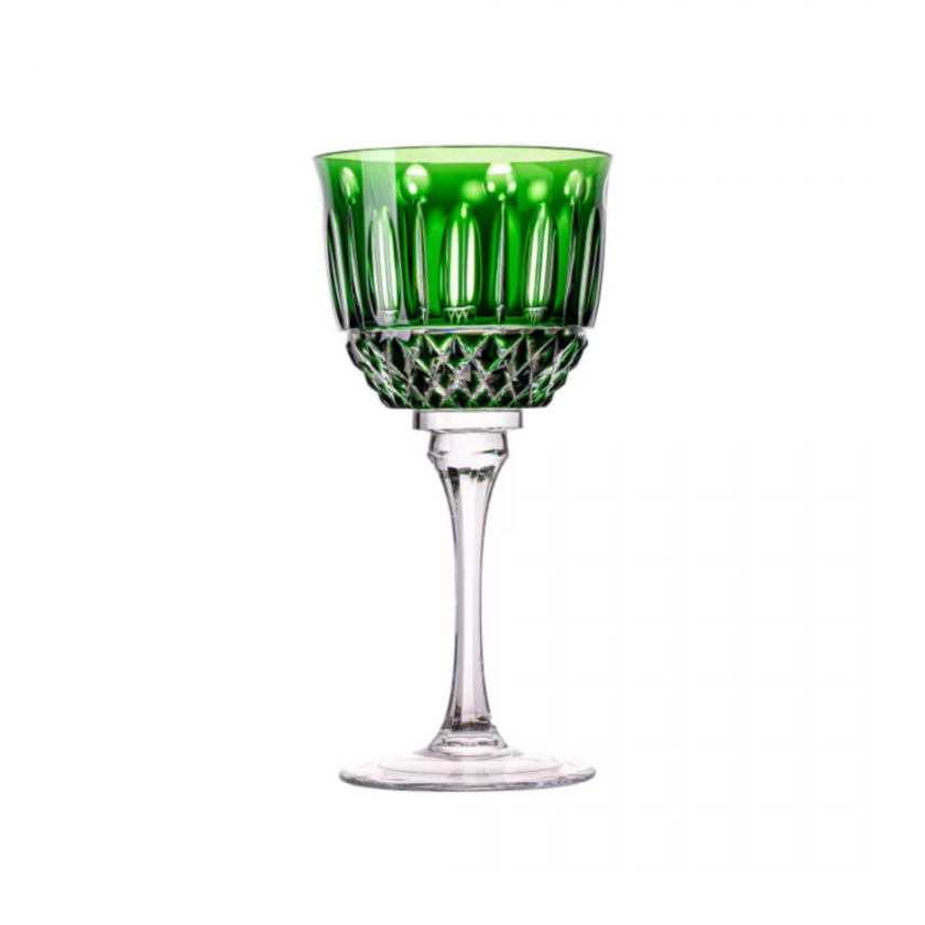 Taça Cristal Lapidado 69 P/Vinho Tinto Verde Escuro Mozart 300ml Taça Cristal Lapidado 69 P/Vinho Tinto Verde Escuro Mozart 300ml