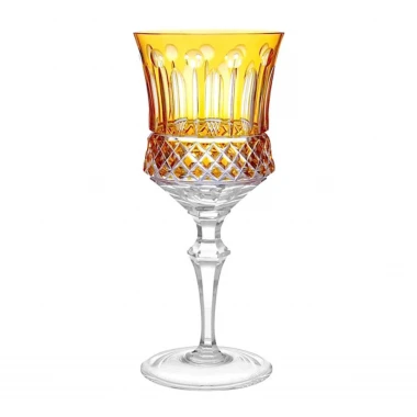 Taça Cristal Lapidado 69 P/água Amarelo Mozart 370ml