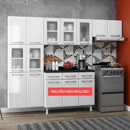 Cozinha de Aço Compacta Topázio 3 Peças Branco - Telasul