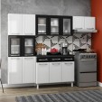 Cozinha de Aço Compacta Topázio 3 Peças Branco/Preto - Telasul