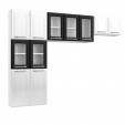 Cozinha de Aço Compacta Topázio 3 Peças Branco/Preto - Telasul