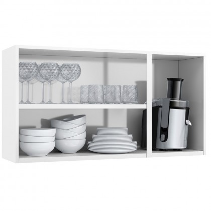 Armário de Cozinha de Aço Aéreo Triplo Topázio Branco/Preto - Telasul
