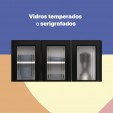 Armário de Cozinha de Aço Aéreo Triplo Topázio Branco/Preto - Telasul