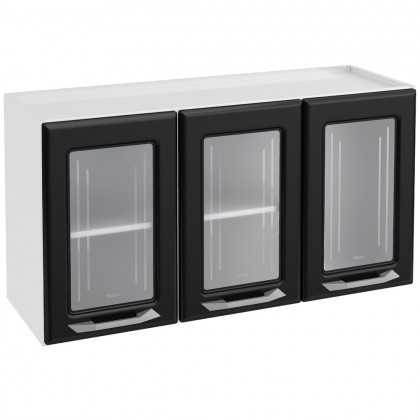 Armário de Cozinha de Aço Aéreo Triplo Topázio Branco/Preto - Telasul