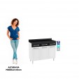 Balcão de Cozinha de Aço Triplo Topázio C/ Tampo Branco/Preto - Telasul