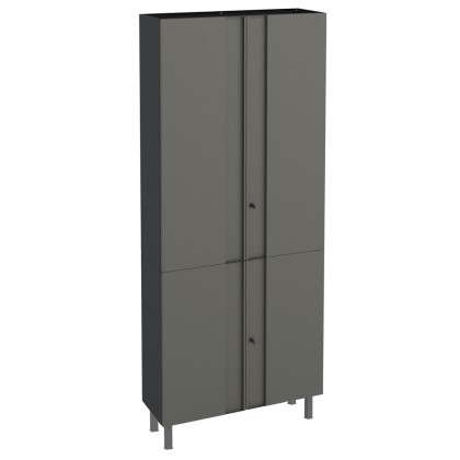 Armário Multiuso Aço Multibox Cinza/Preto - Telasul