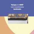 Balcão de Cozinha de Aço Triplo Topázio Smart C/ Tampo Branco - Telasul