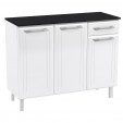 Balcão de Cozinha de Aço Triplo Topázio Smart C/ Tampo Branco - Telasul